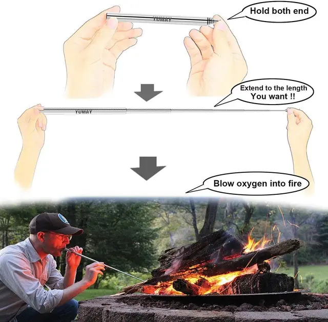 Collapsible metal pocket bellows for backyard fire pits and BBQs
