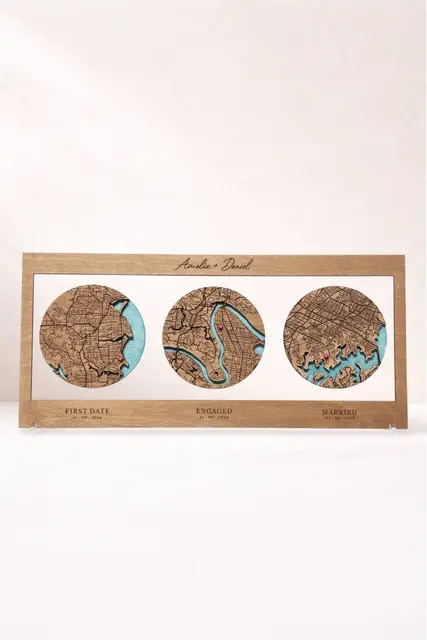 Custom Jarrah topographic map of wedding venue