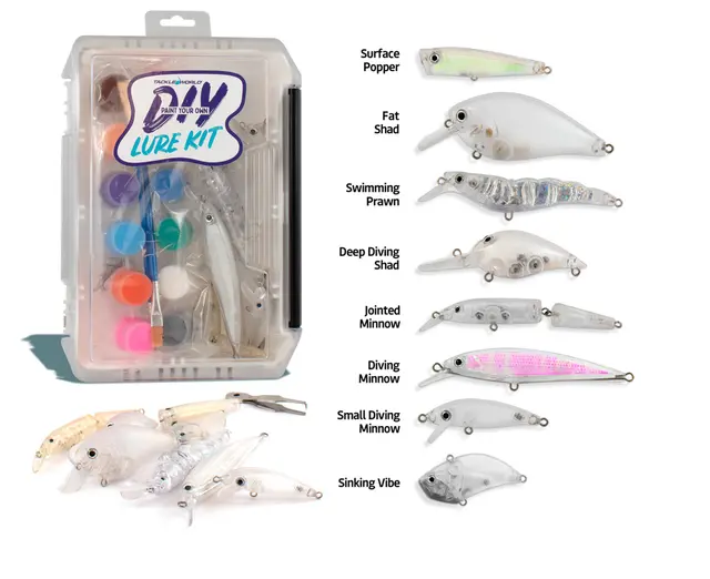 DIY fishing lure painting kit for two