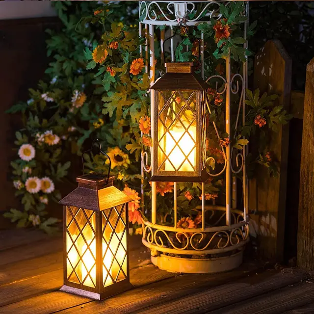Solar garden lanterns two-pack