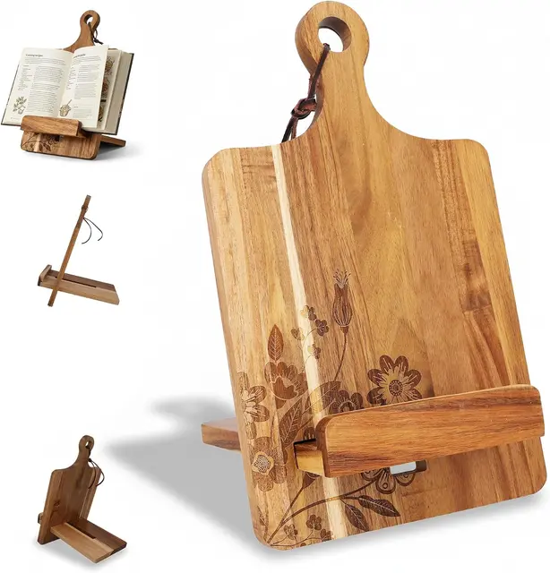 Adjustable kitchen cookbook and tablet stand