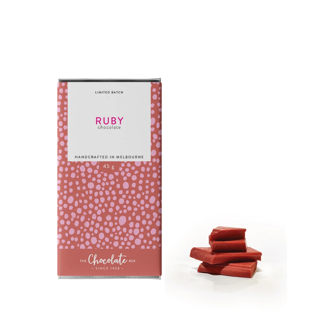 Artisanal Australian-made ruby chocolate bar from The Chocolate Box