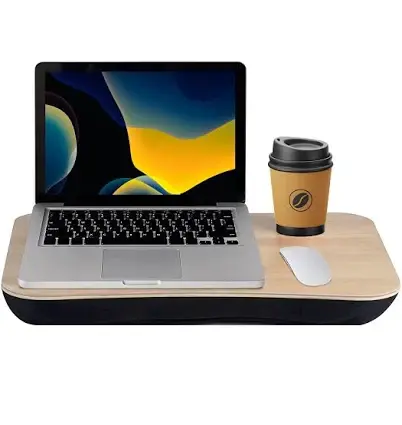Ergonomic timber lap desk for comfortable sofa admin