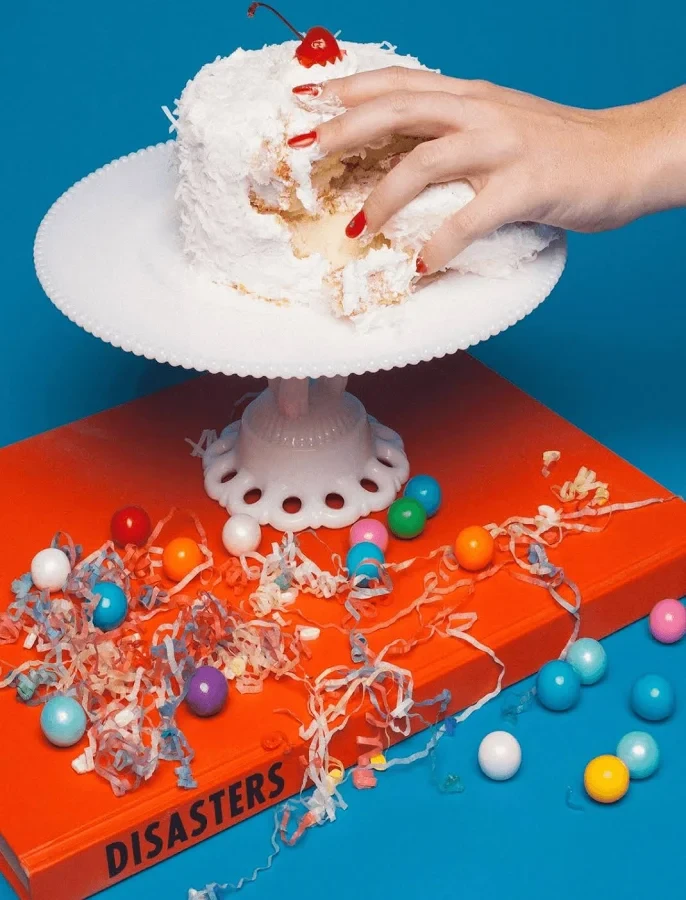 Piecework Disasters puzzle cake artwork