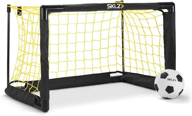 Mini soccer goal with soft practice ball