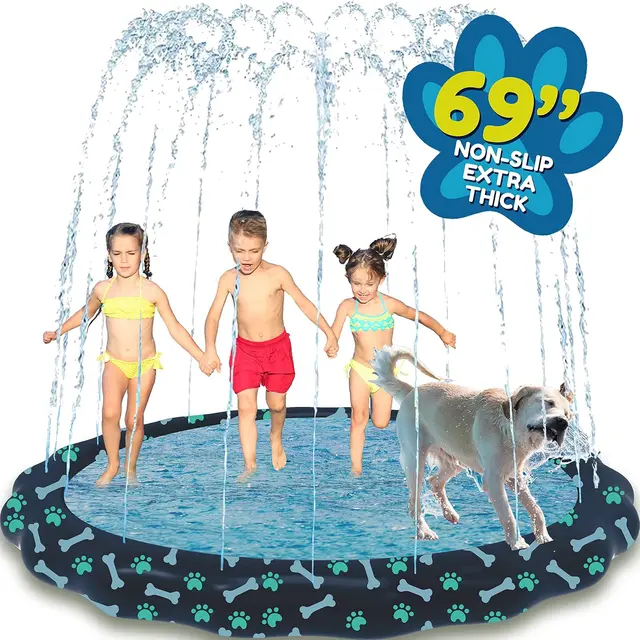 Backyard splash pad sprinkler mat (summer water play, no pool needed)