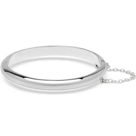 Engraved Sterling Silver 'First Diamond' Bangle