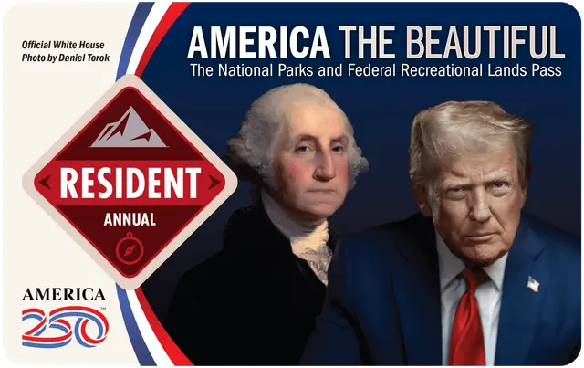 America the Beautiful annual parks pass with a first-trip itinerary card