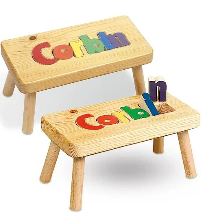 Personalized Name Puzzle Stool in Pastel Purple
