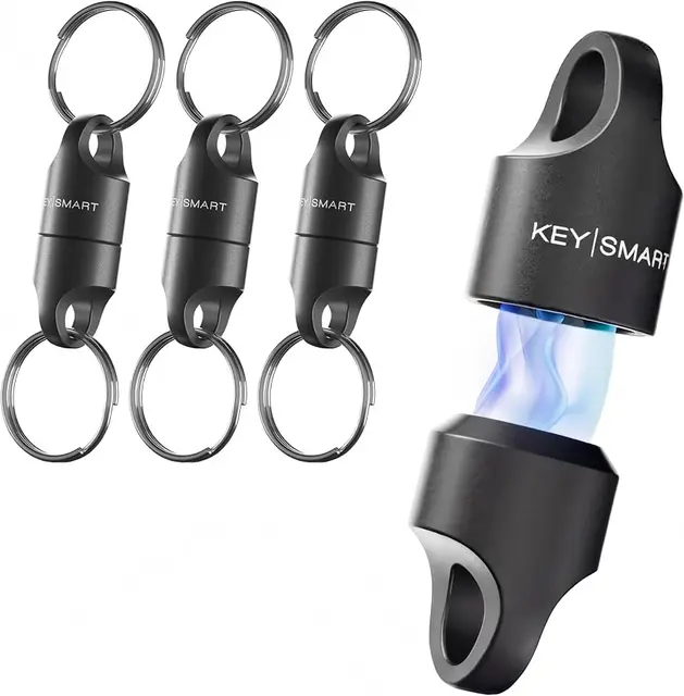 Magnetic quick-release keychain system