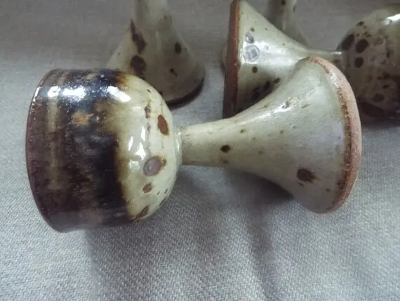 Hand-thrown ceramic wine tumblers by an AU studio potter (pair)