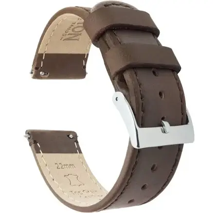 Boutique platinum-cased everyday watch (leather strap)