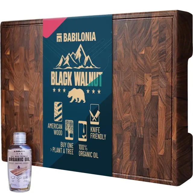 Heavyweight walnut end-grain chopping block