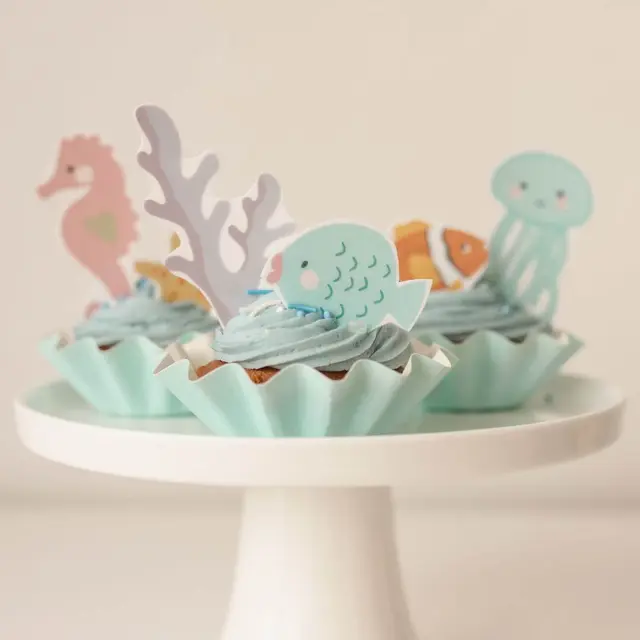 Bake Believe Under the Sea cupcake kit with ocean toppers