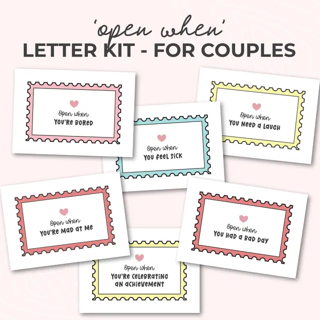 Handwritten "open when" letter set for hard weeks ahead