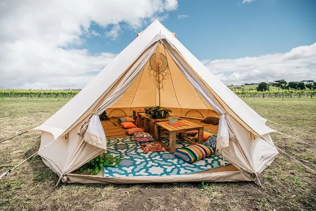 Coastal glamping weekend near reef or wine region