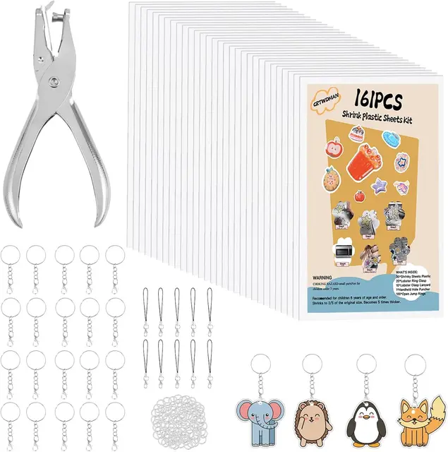 Shrink art jewelry kit (bake-to-shrink plastic with adult supervision)
