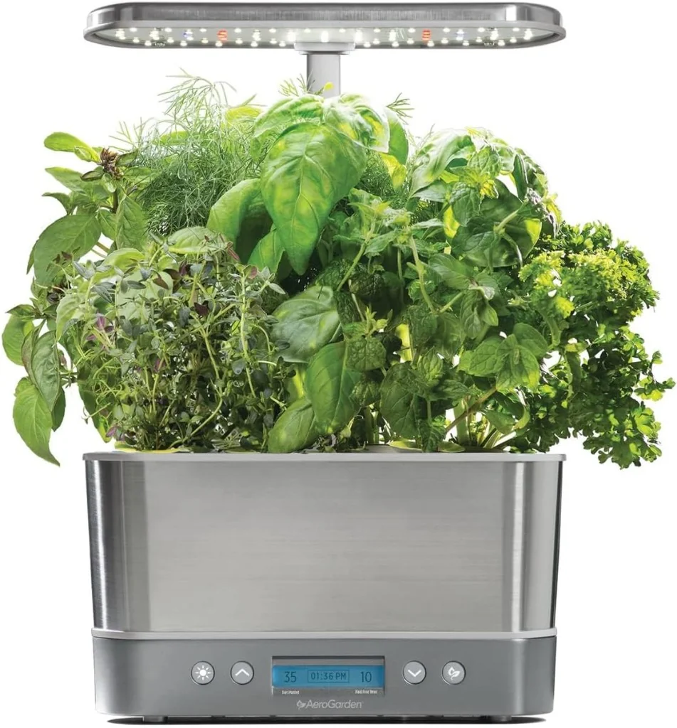Compact countertop indoor herb garden for year-round cooking