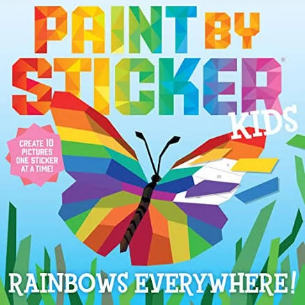 Rainbow paint-by-sticker art book