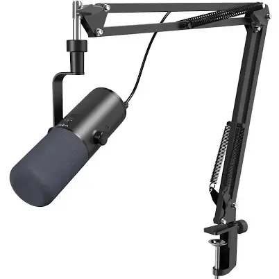 Discord-ready desktop condenser mic with boom arm