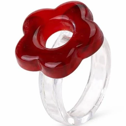 Chunky Resin Flower Rings