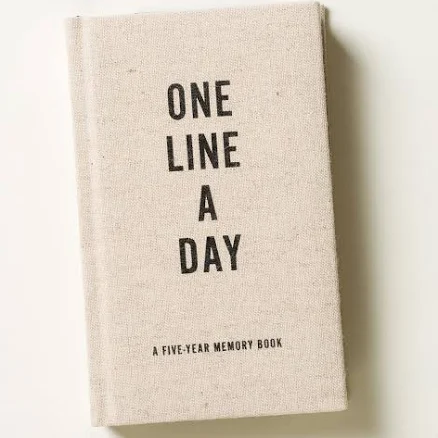 5-year "One Line a Day" memory book with a navy cloth cover