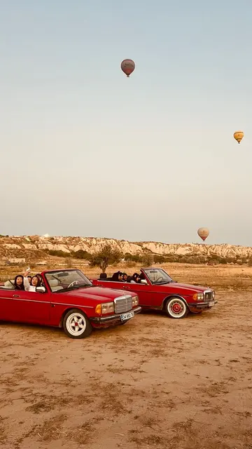 Classic-car chauffeur or rental day, 1986-era convertible