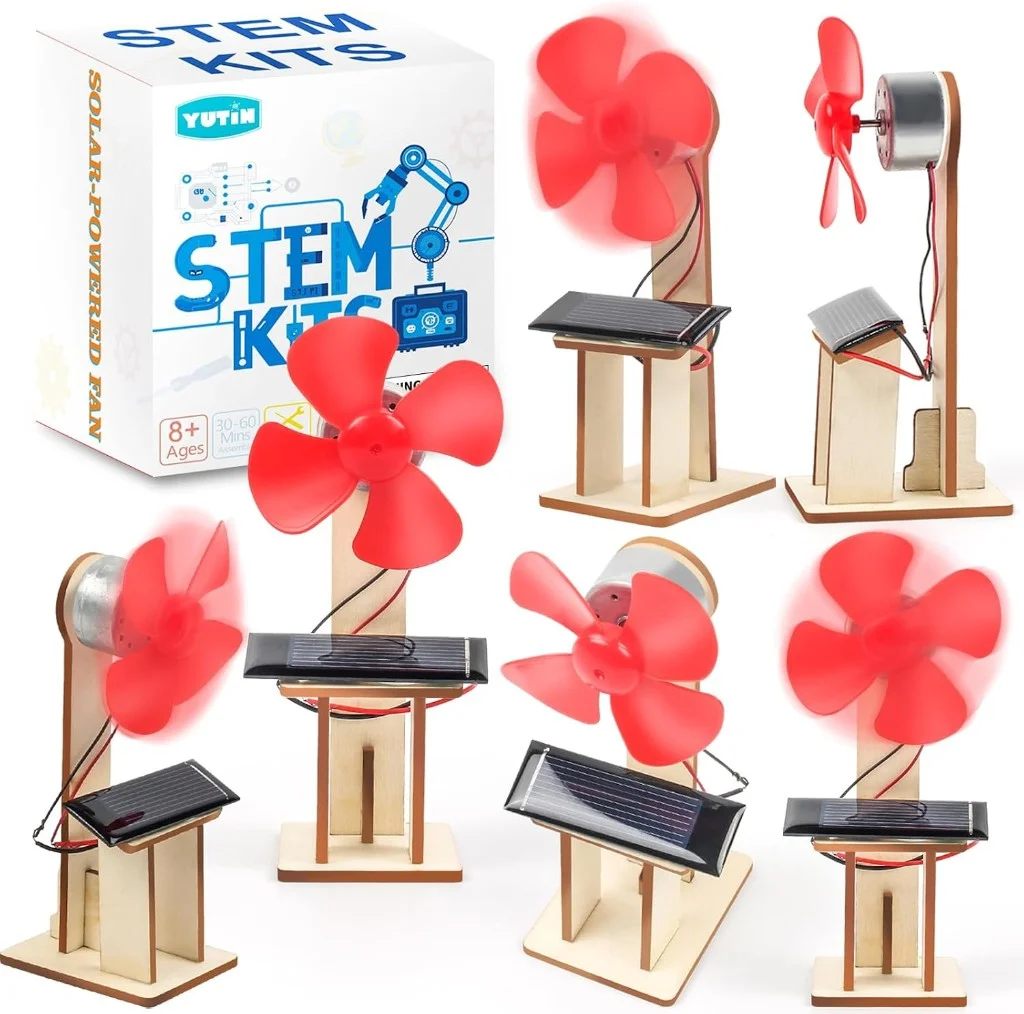 Solar-powered wood fan STEM kit
