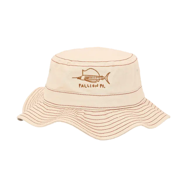 Wide-brim fish-leather sun hat