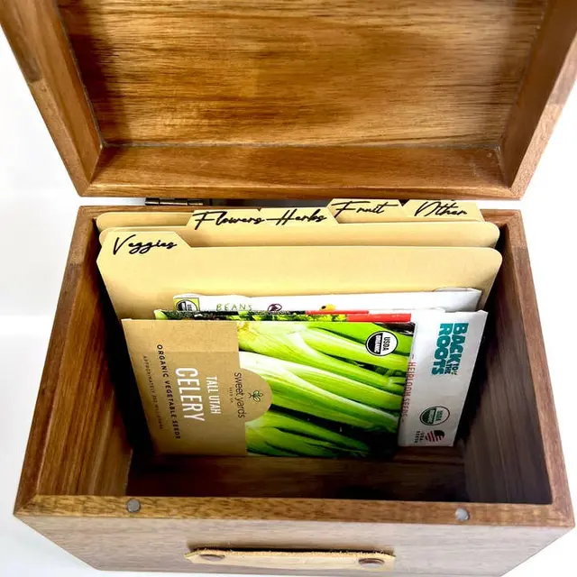 Curated heirloom seed organizer