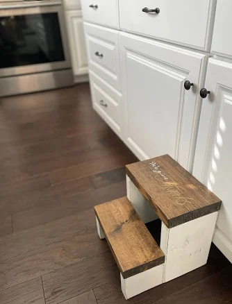 Engraved Solid Wood Toddler Step Stool
