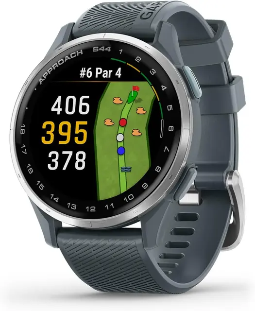 Premium GPS golf watch with wind and virtual-caddie cues