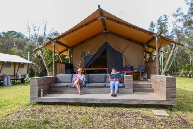 Timber eco-glamping weekend where giver arranges childcare