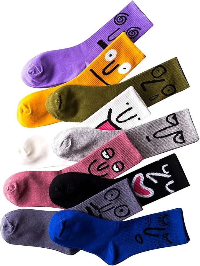 Funny Face Crew Socks 9-Pack