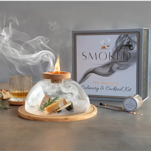 Cocktail smoking cloche kit with native timber chips