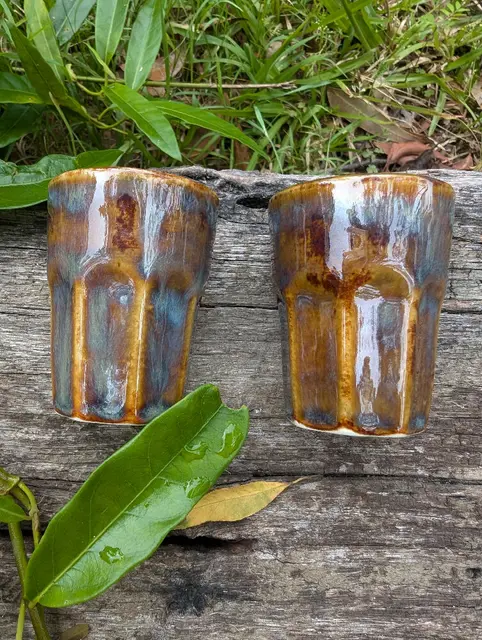Pair of handmade Australian ceramic espresso cups
