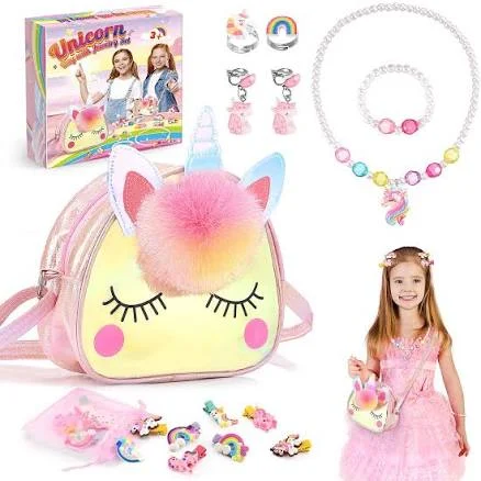 Unicorn dress-up jewellery bag set