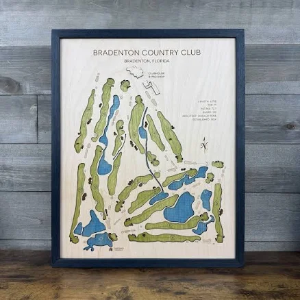 3D Wood Topographic Golf Course Map